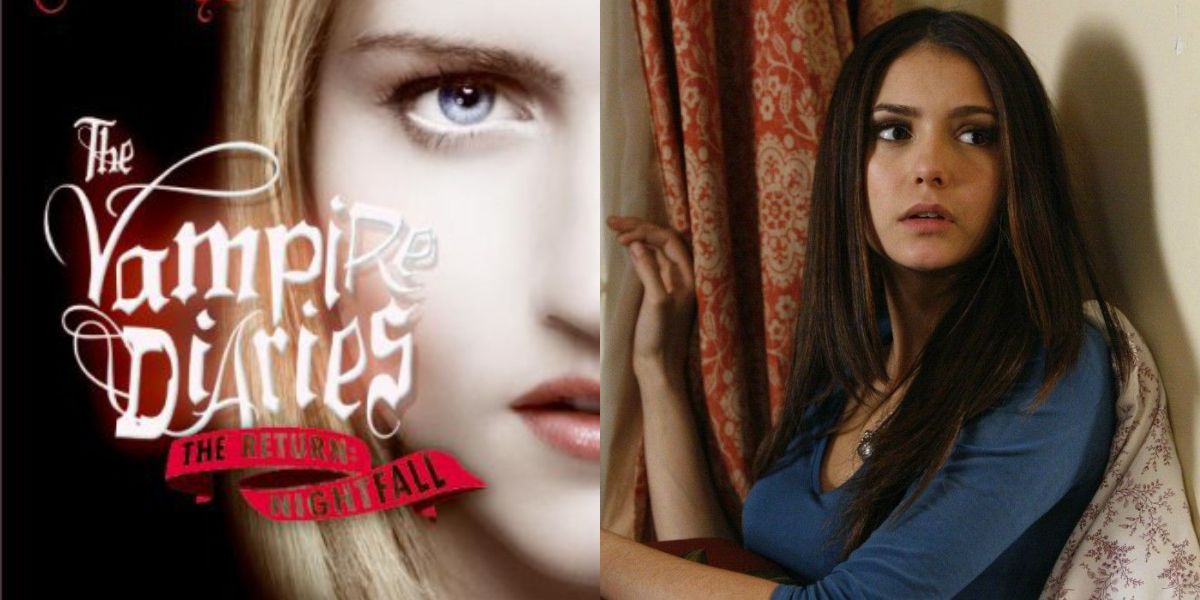 Show Elena sitting by window in The Vampire Diaries, Elena book cover