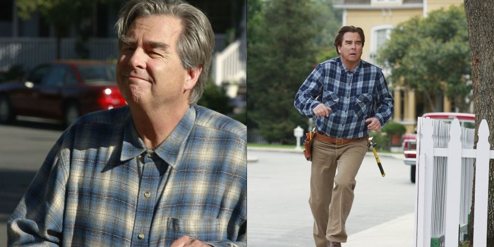 Split image of Eli smiling and running on Desperate Housewives