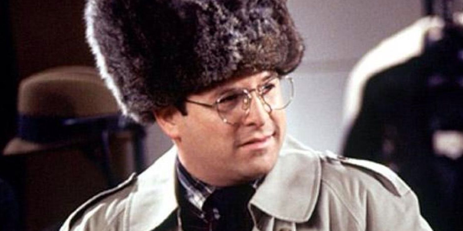 George Costanza wearing a sable hat
