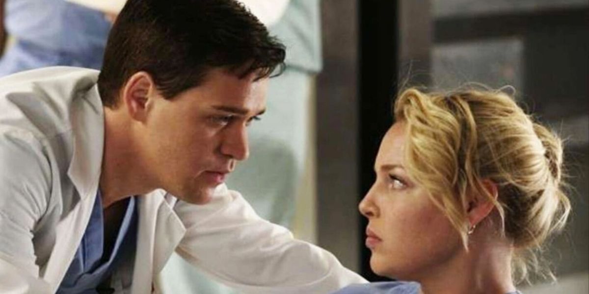 George and Izzie at the hospital on Grey's Anatomy.