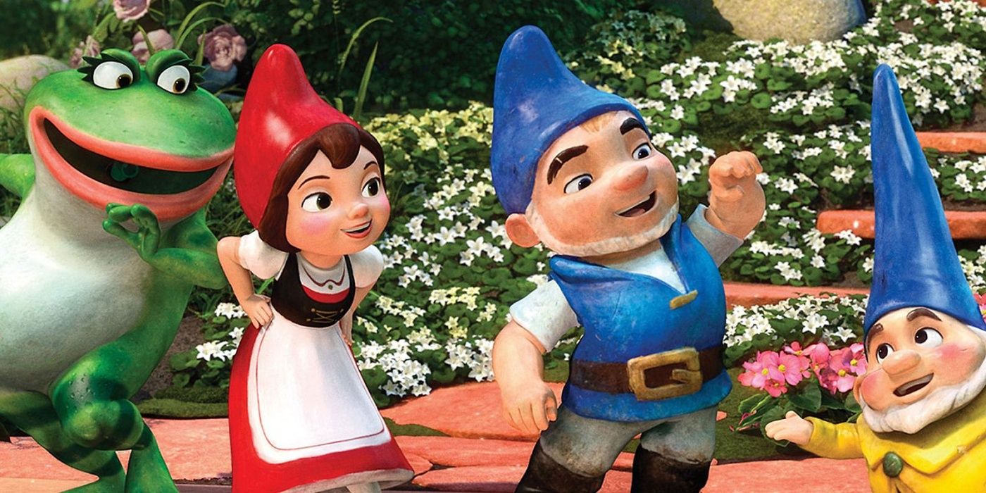 The gnomes dancing in Gnomeo and Juliet
