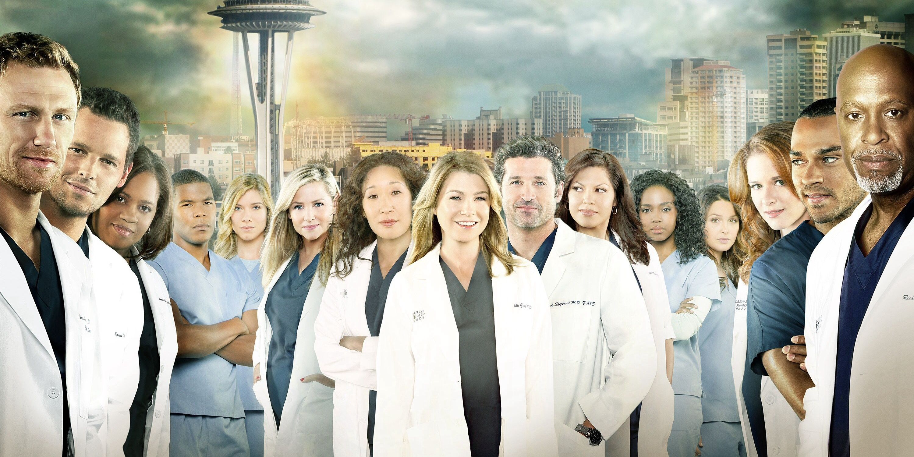 Main cast of Grey's Anatomy all lined up