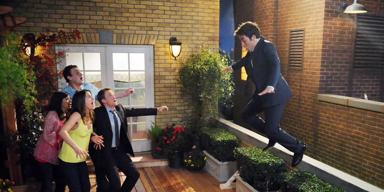The gang makes a rooftop leap in How I Met Your Mother
