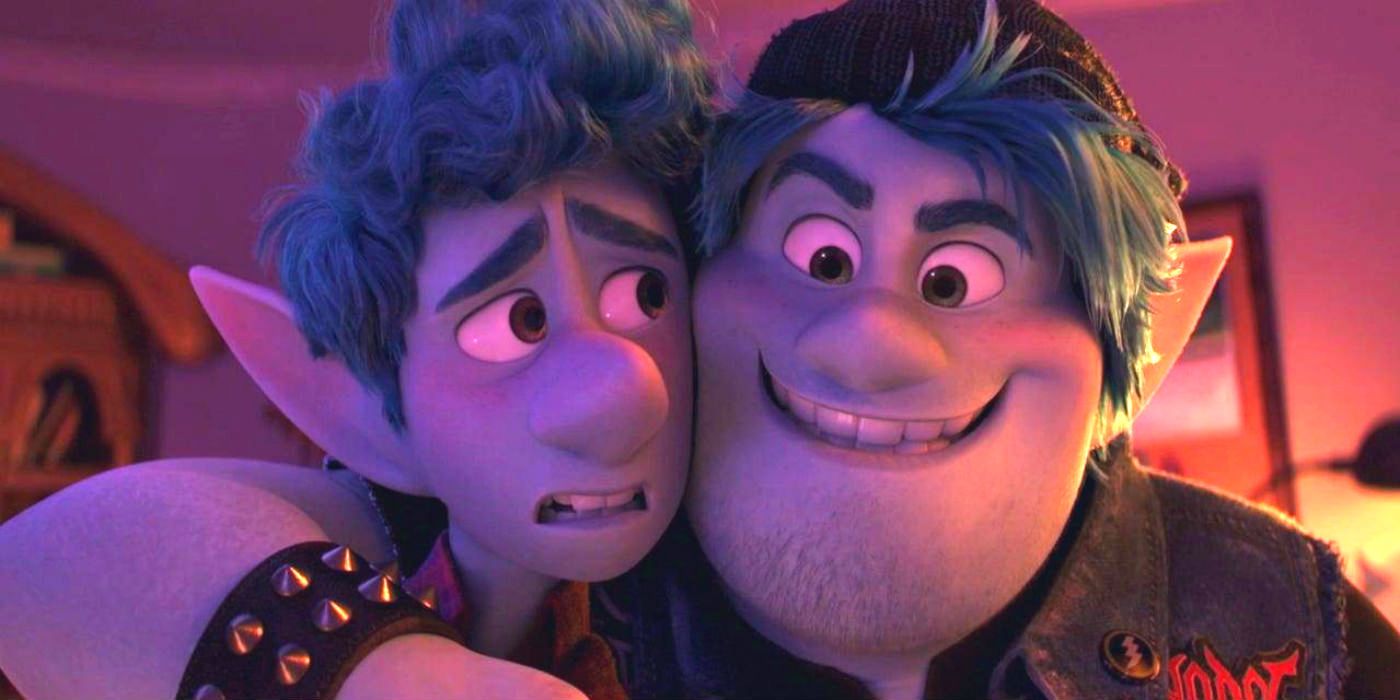 Ian and Barley from Onward voiced by Tom Holland and Chris Pratt