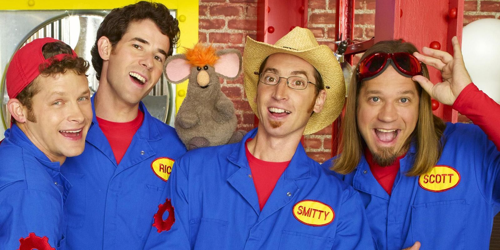 Imagination Movers stand in their workshop