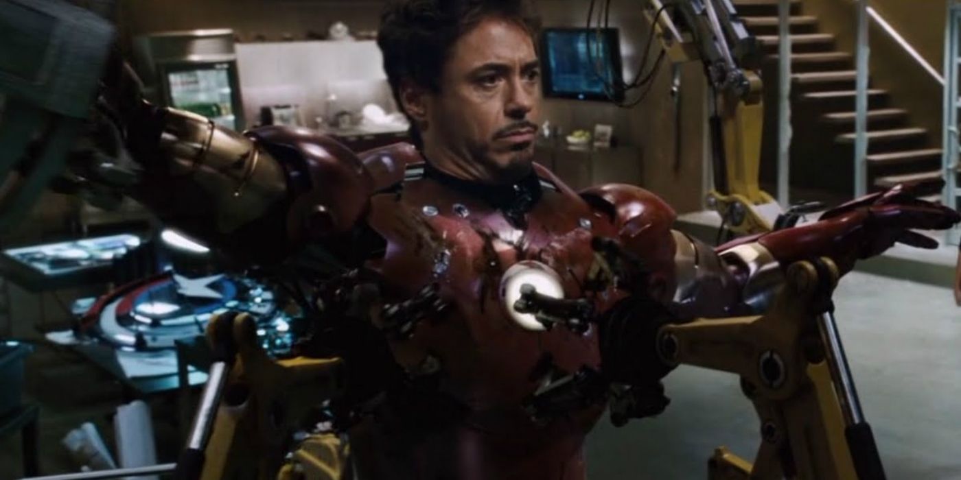 Tony Stark getting out of his suit