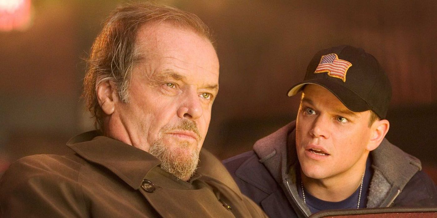 Jack Nicholson and Matt Damon talking in the Oscar nominated The Departed.