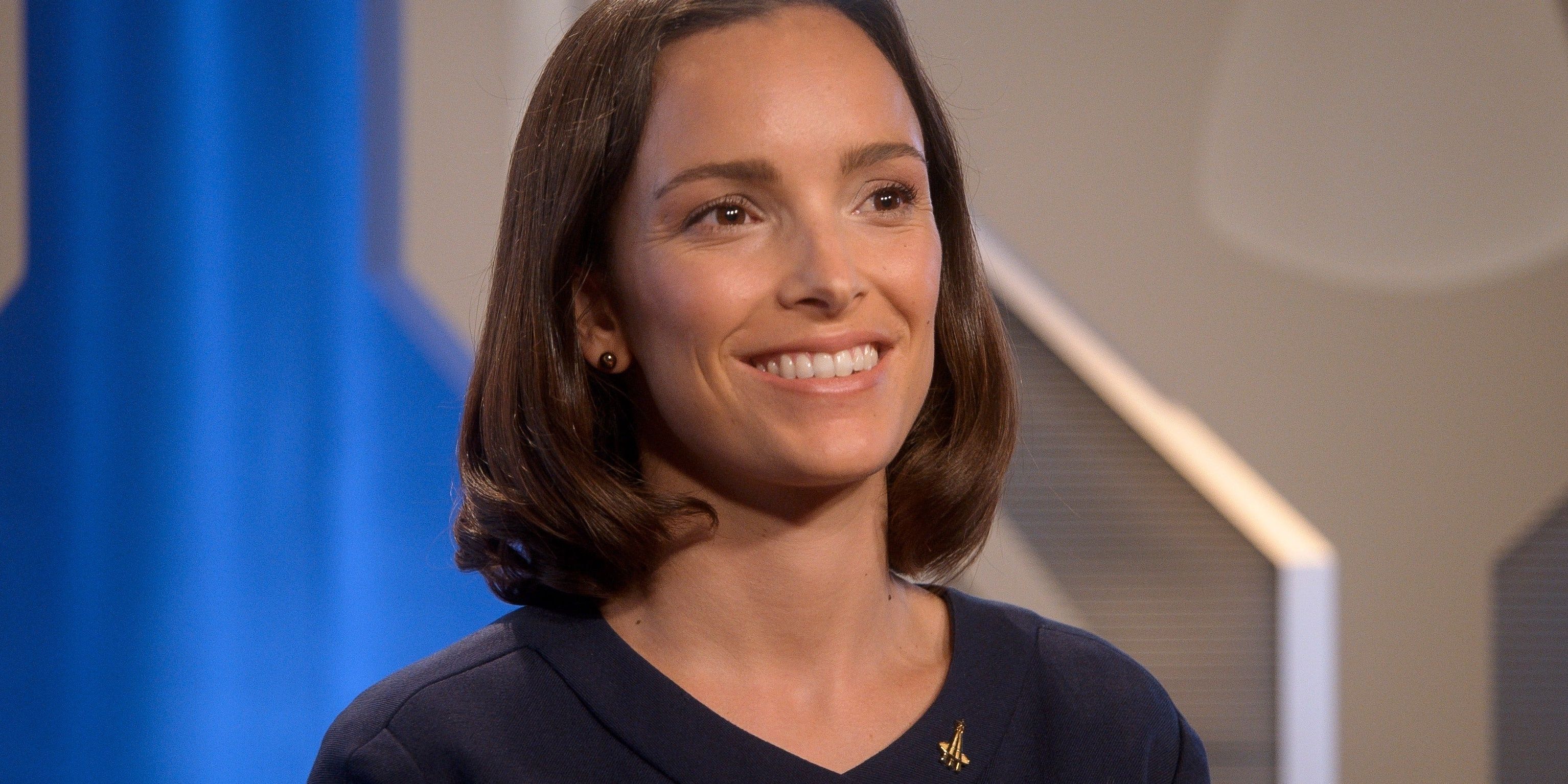Jodi Balfour smiles as Ellen Waverly in For All Mankind