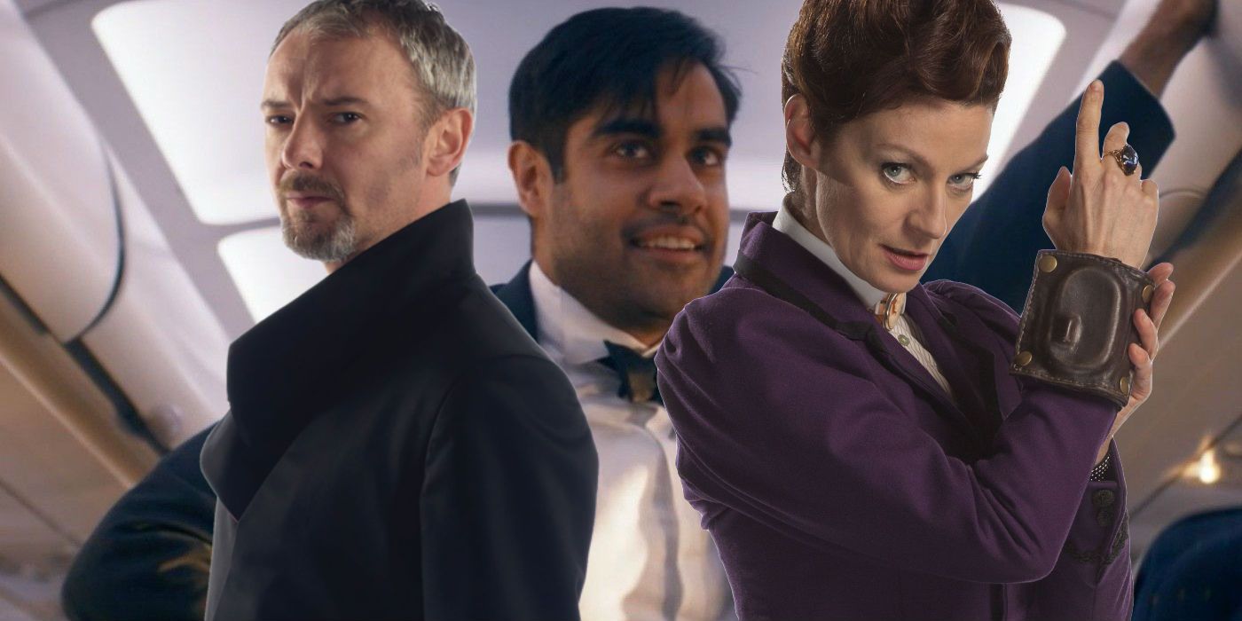 John Simm, Sacha Dhawan and Michelle Gomez as The Master Missy in Doctor Who
