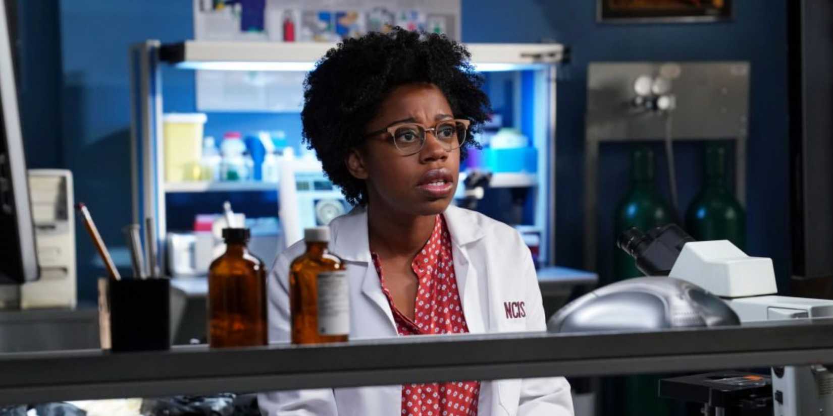 Kasie Hines in her lab in NCIS