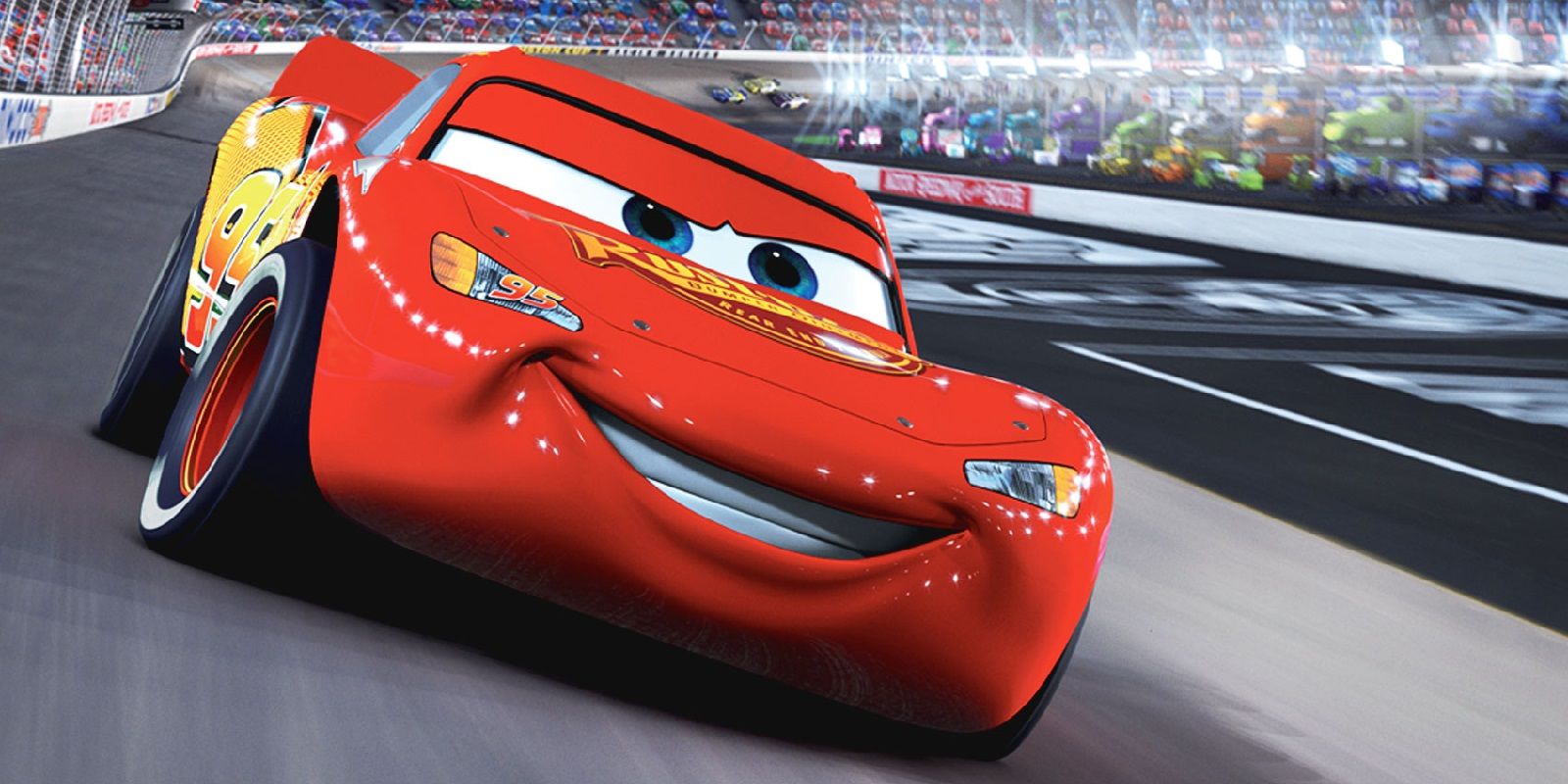 Lightning McQueen racing in Cars