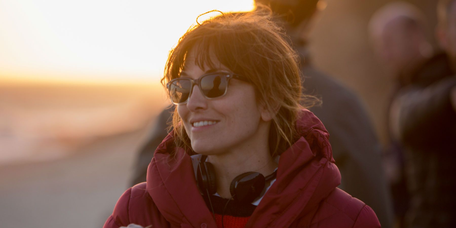 Director Lorene Scafaria smiling behind the scenes