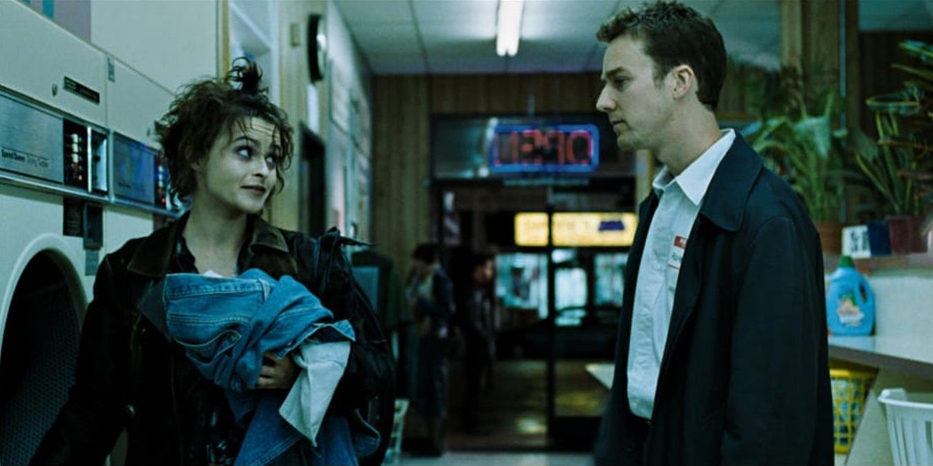Marla steals clothes from a laundromat in Fight Club