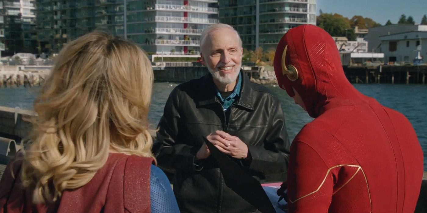 Marv Wolfman cameo in Crisis on Infinite Earths meeting Supergirl and The Flash