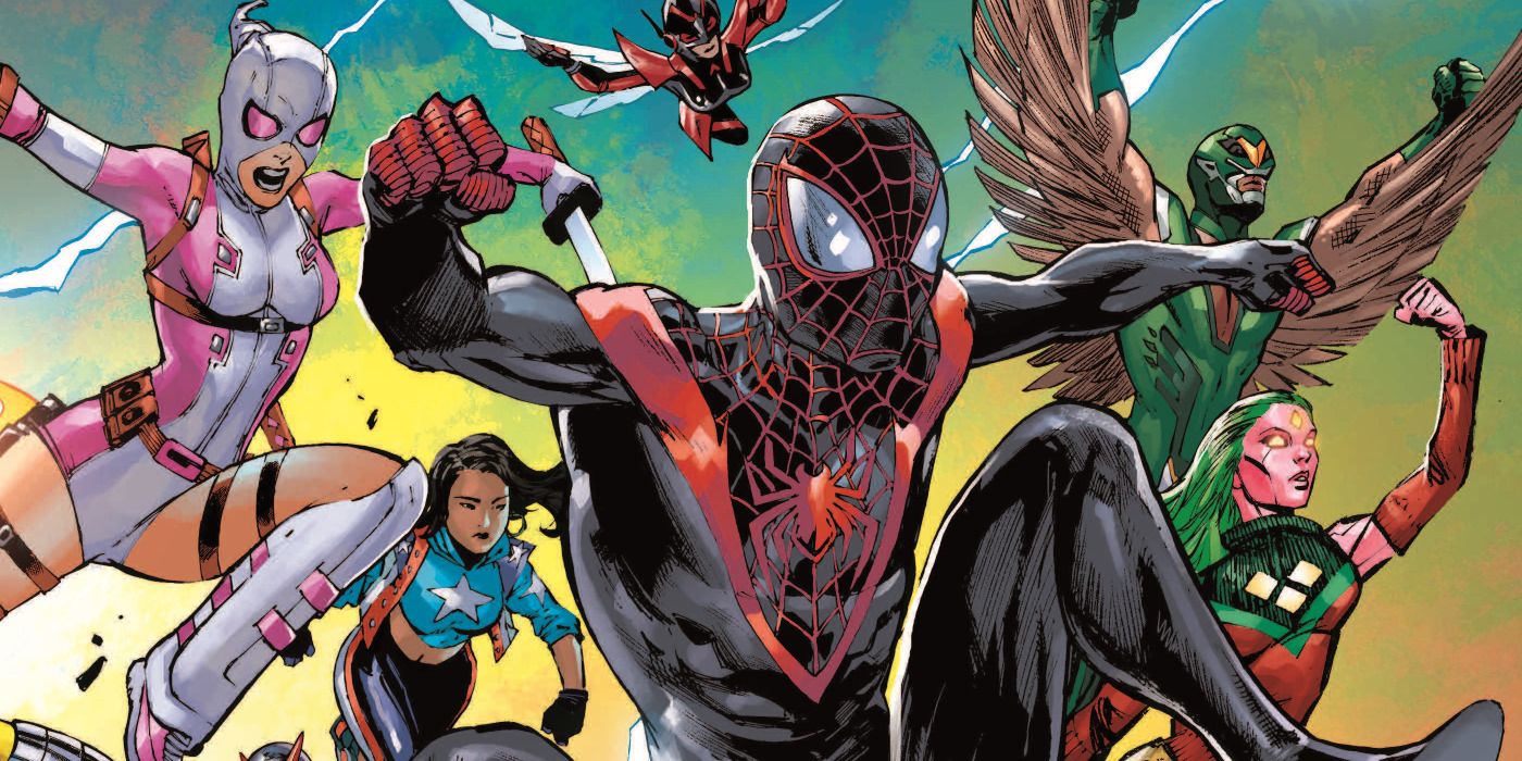 The Champions run into battle in Outlawed Marvel Comics.