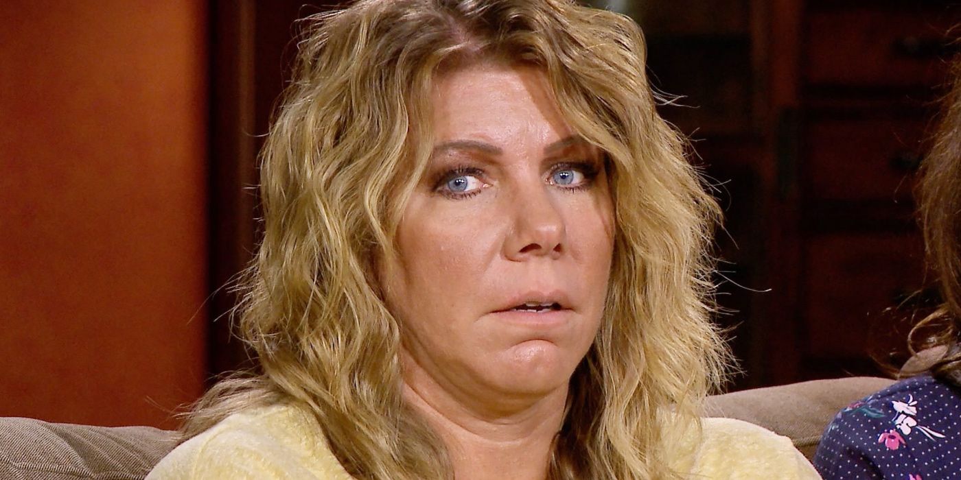 Meri Brown from Sister Wives sitting on couch looking upset