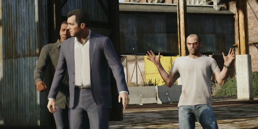 Michael Franklin and Trevor in GTA V franklin walks away