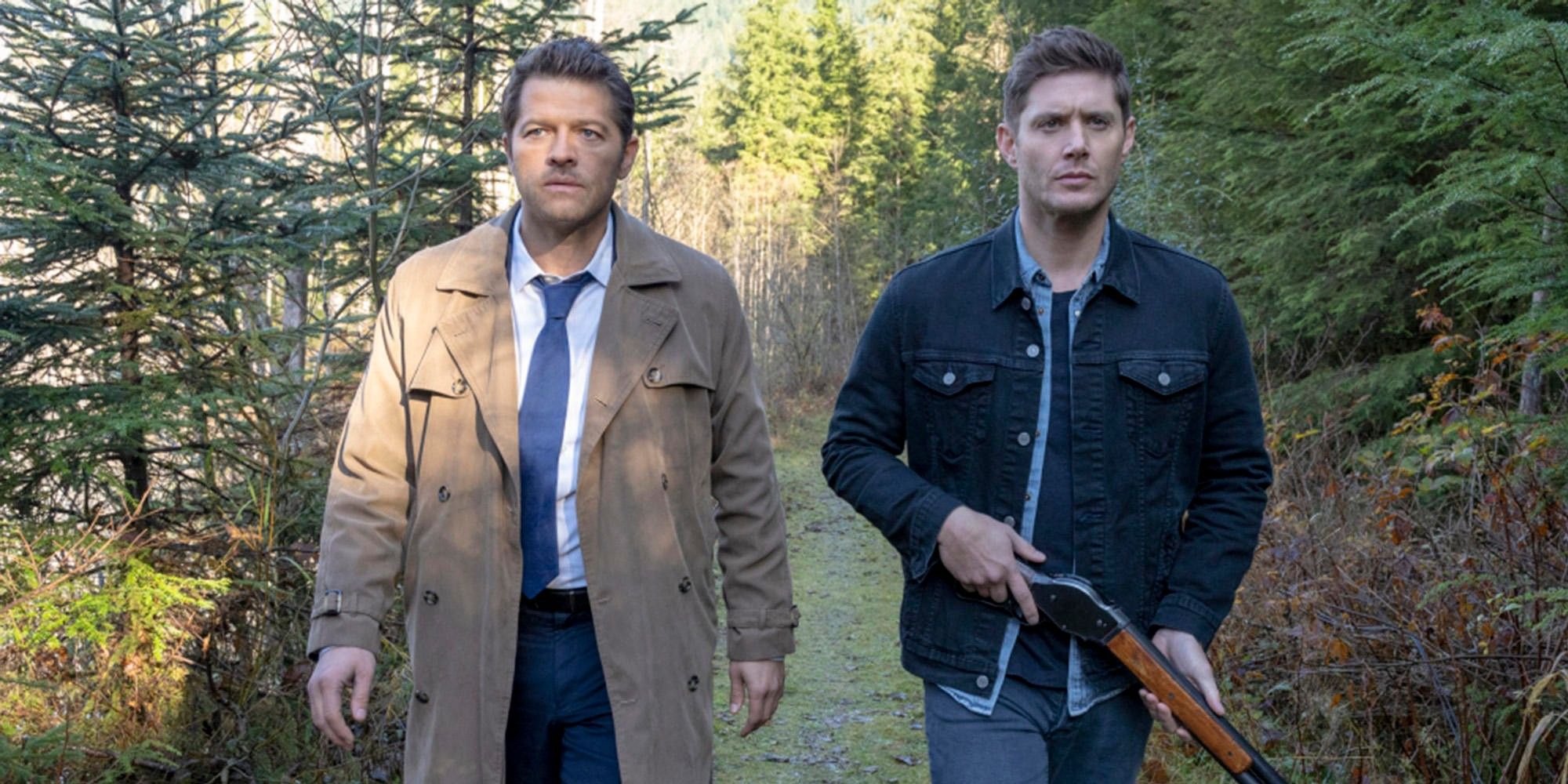 Misha Collins as Castiel and Jensen Ackles as Dean Winchester in Supernatural