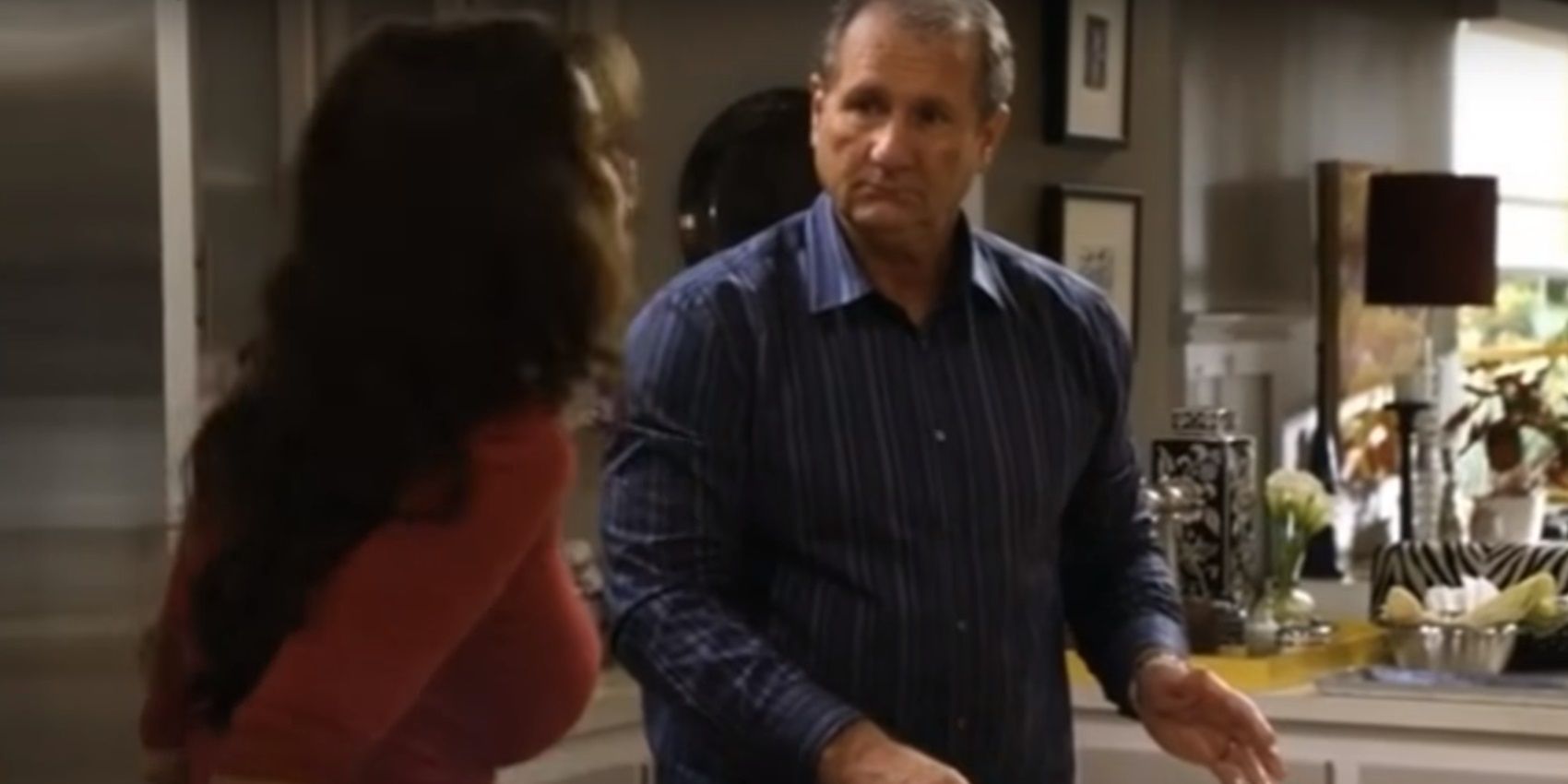 Gloria and Jay in their kitchen in Modern Family