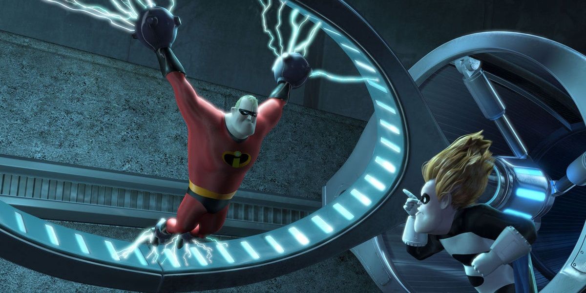 Mr. Incredible and Syndrome in The Incredibles