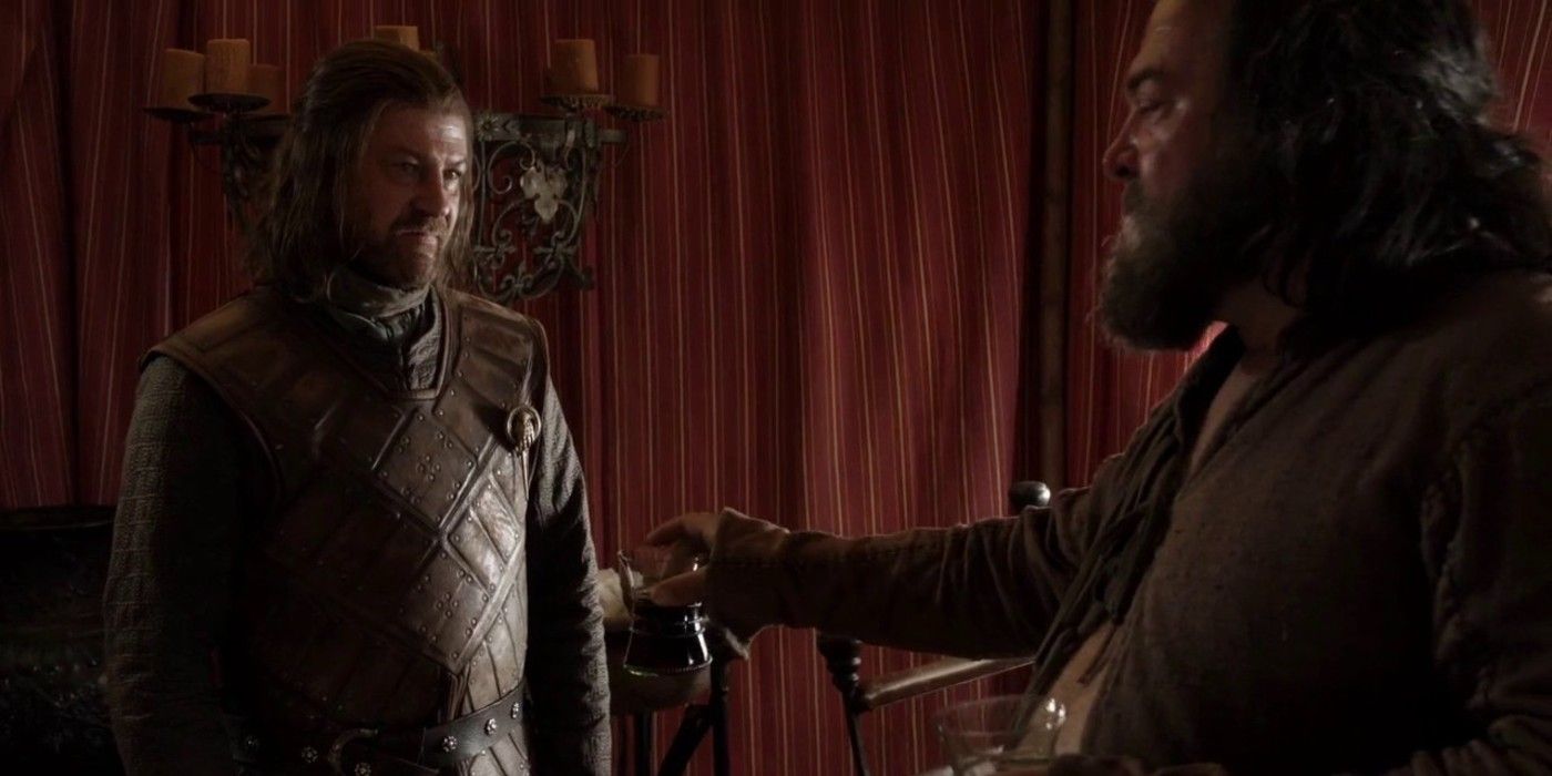 Ned and Robert talking in the tent in Game of Thrones