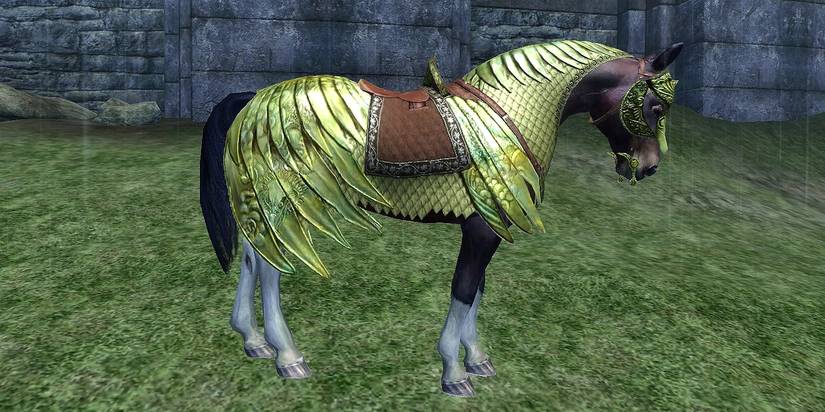 Oblivion Horse With Elven Armor