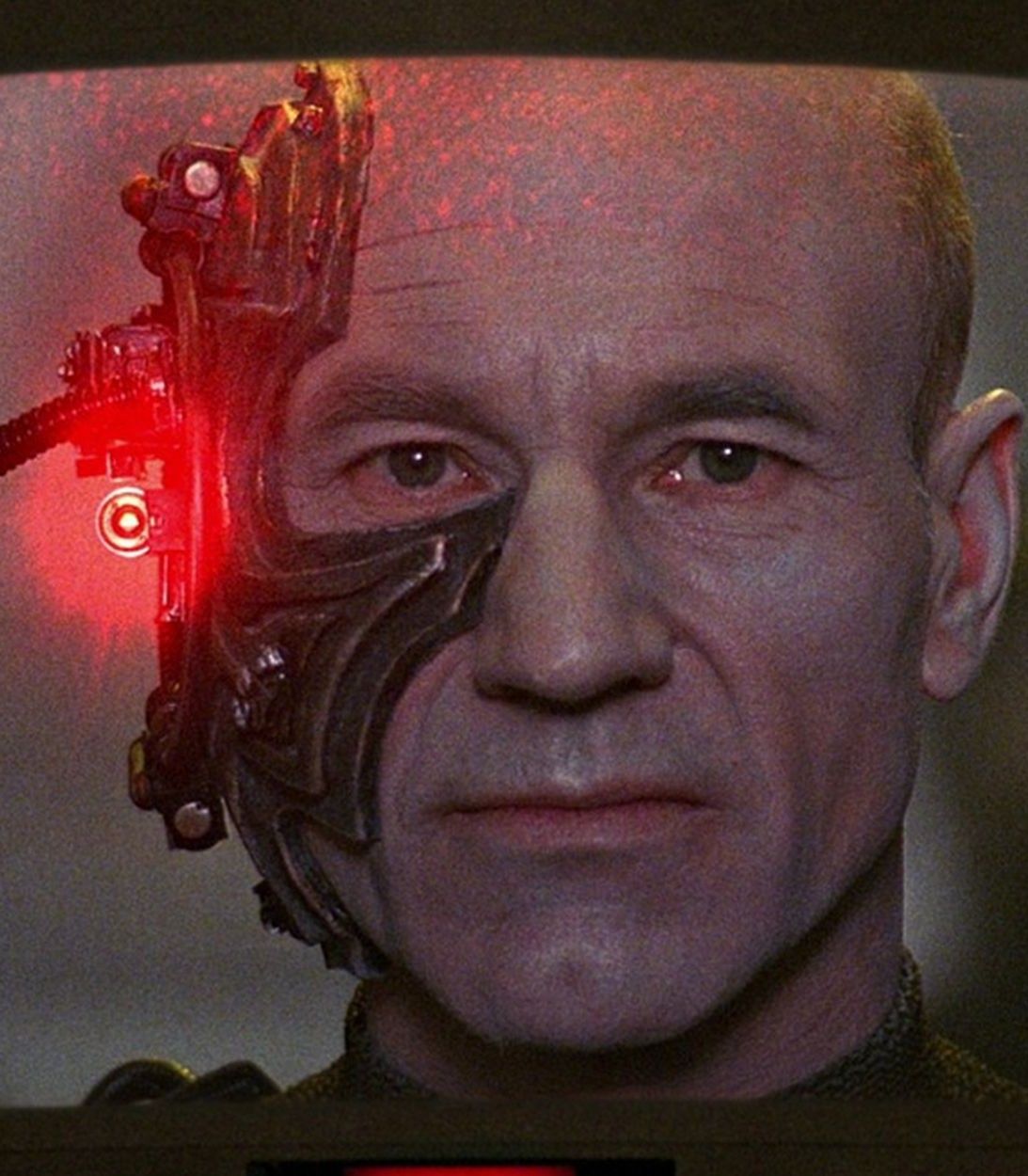 Patrick Stewart as Locutus Picard in Star Trek Next Generation vertical
