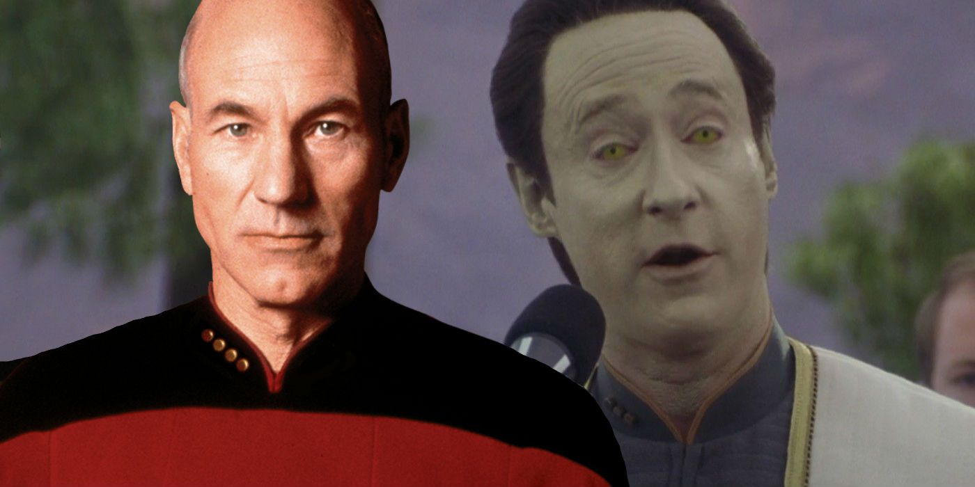 Patrick Stewart as Picard and Brent Spiner as Data in Star Trek Nemesis Next Generation