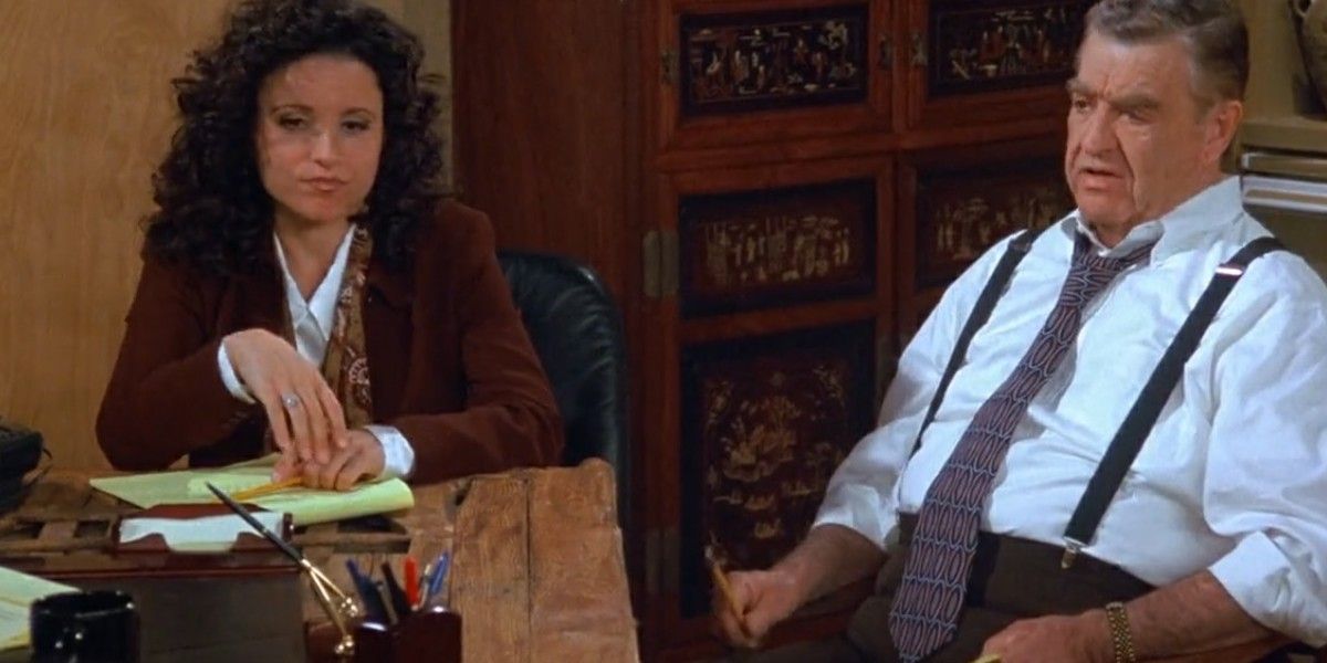 Elaine and Morty at the office in Seinfeld