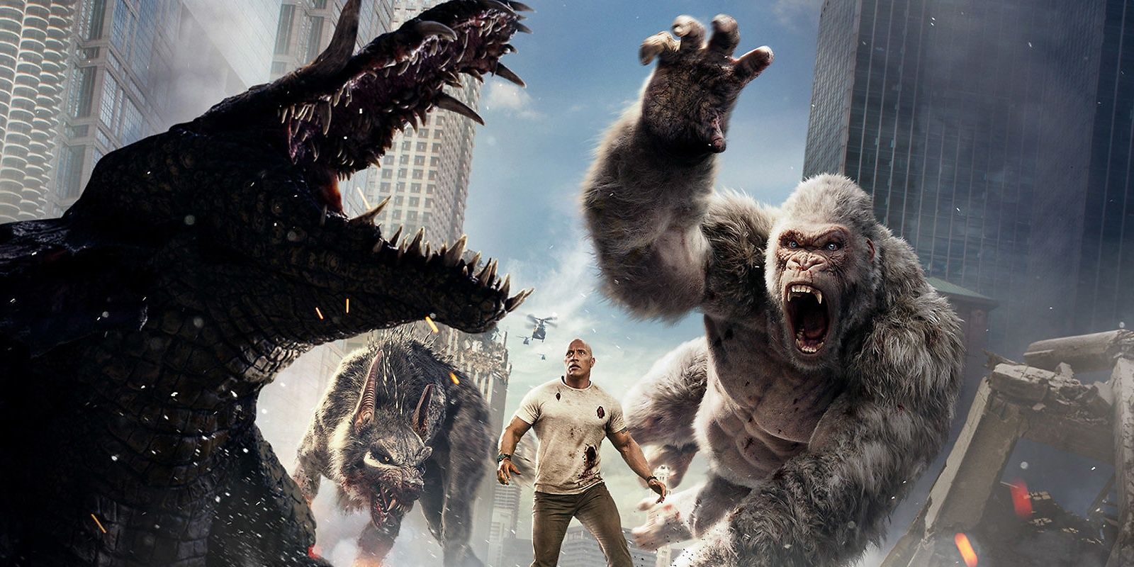 George reaches for another mutant animal in Rampage