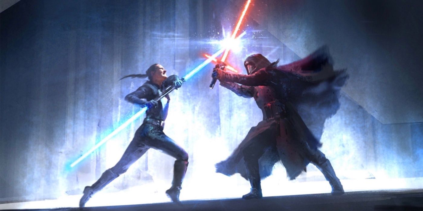 Rey and Kylo Ren Star Wars 9 concept art