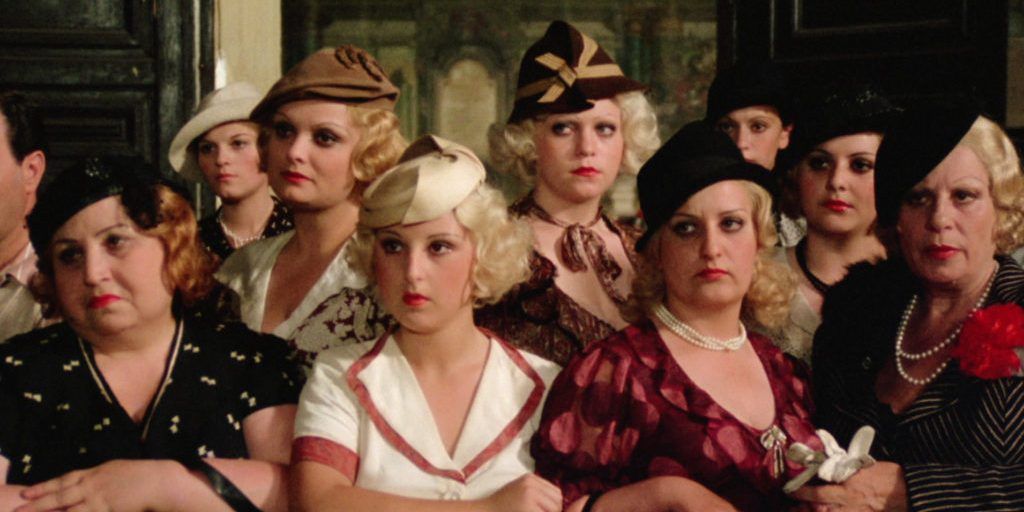 Several women looking unimpressed in Seven Beauties