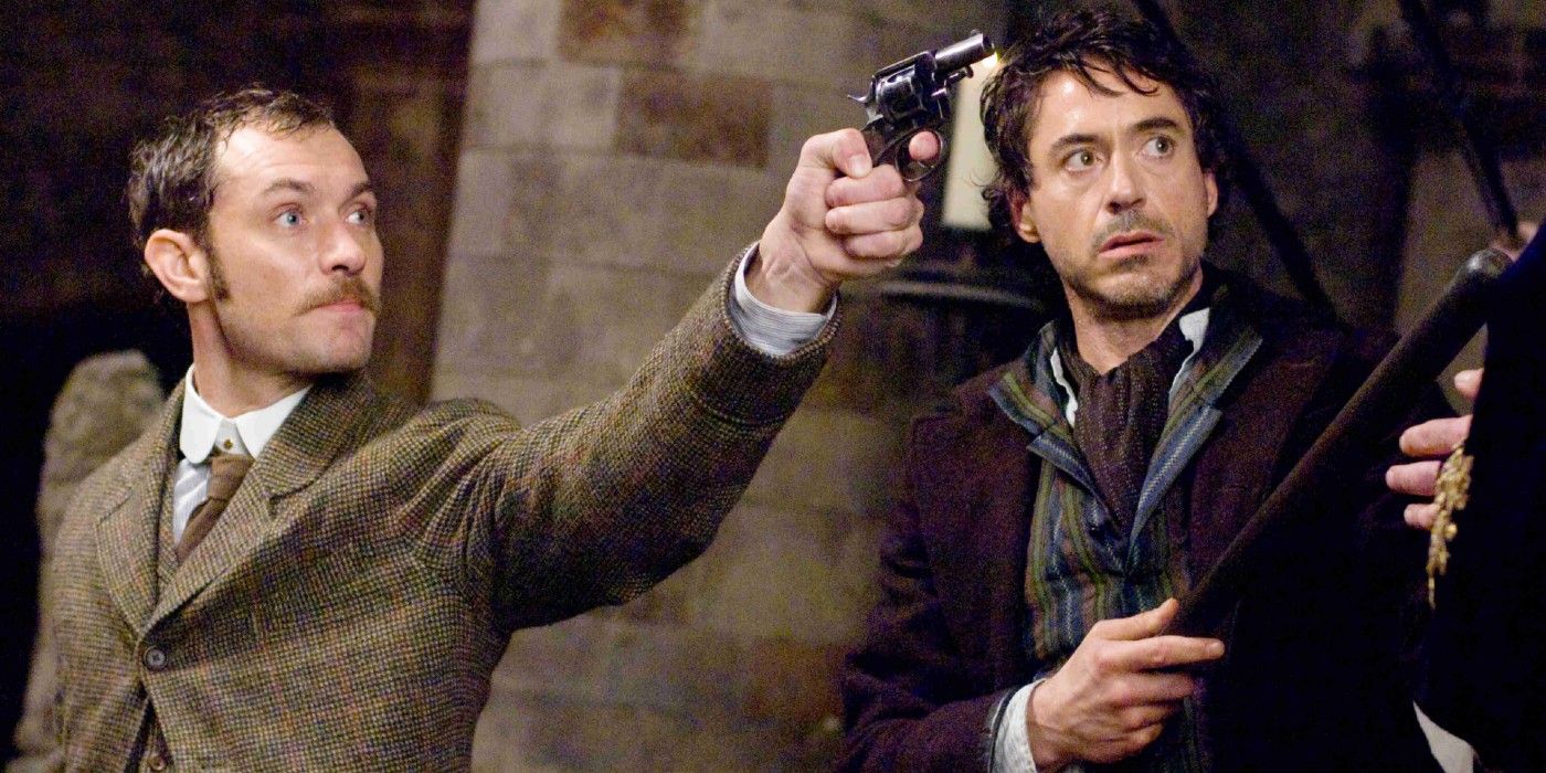 Holmes and Watson carry guns in Sherlock Holmes