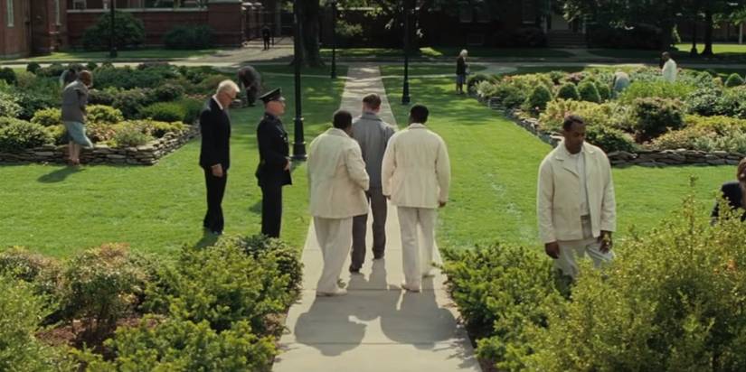 Leonardo DiCaprio goes to be lobotomized in the final scene of Shutter Island