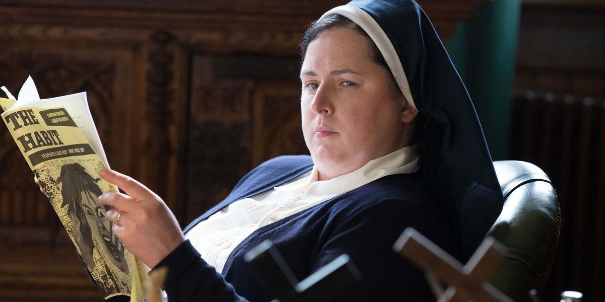 Sister Michael reading in Derry Girls