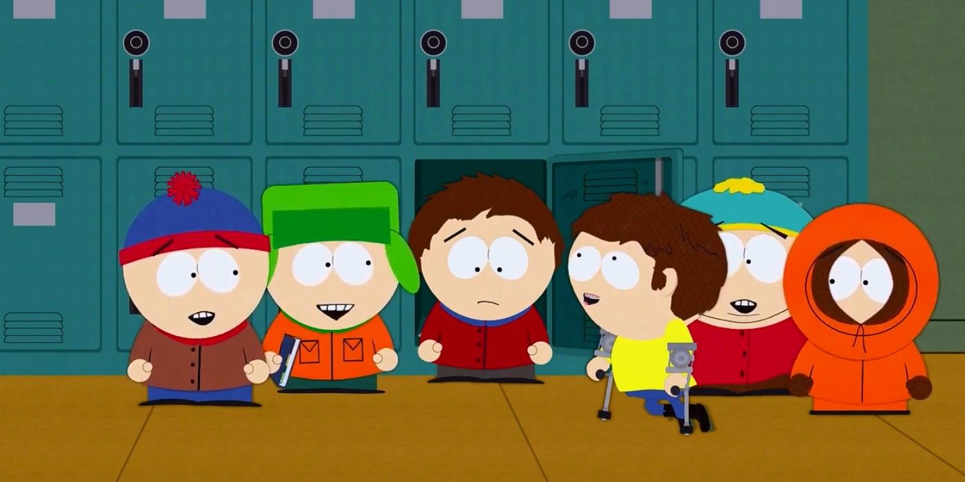 Jimmy and the gang trying to cheer up Clyde on South Park