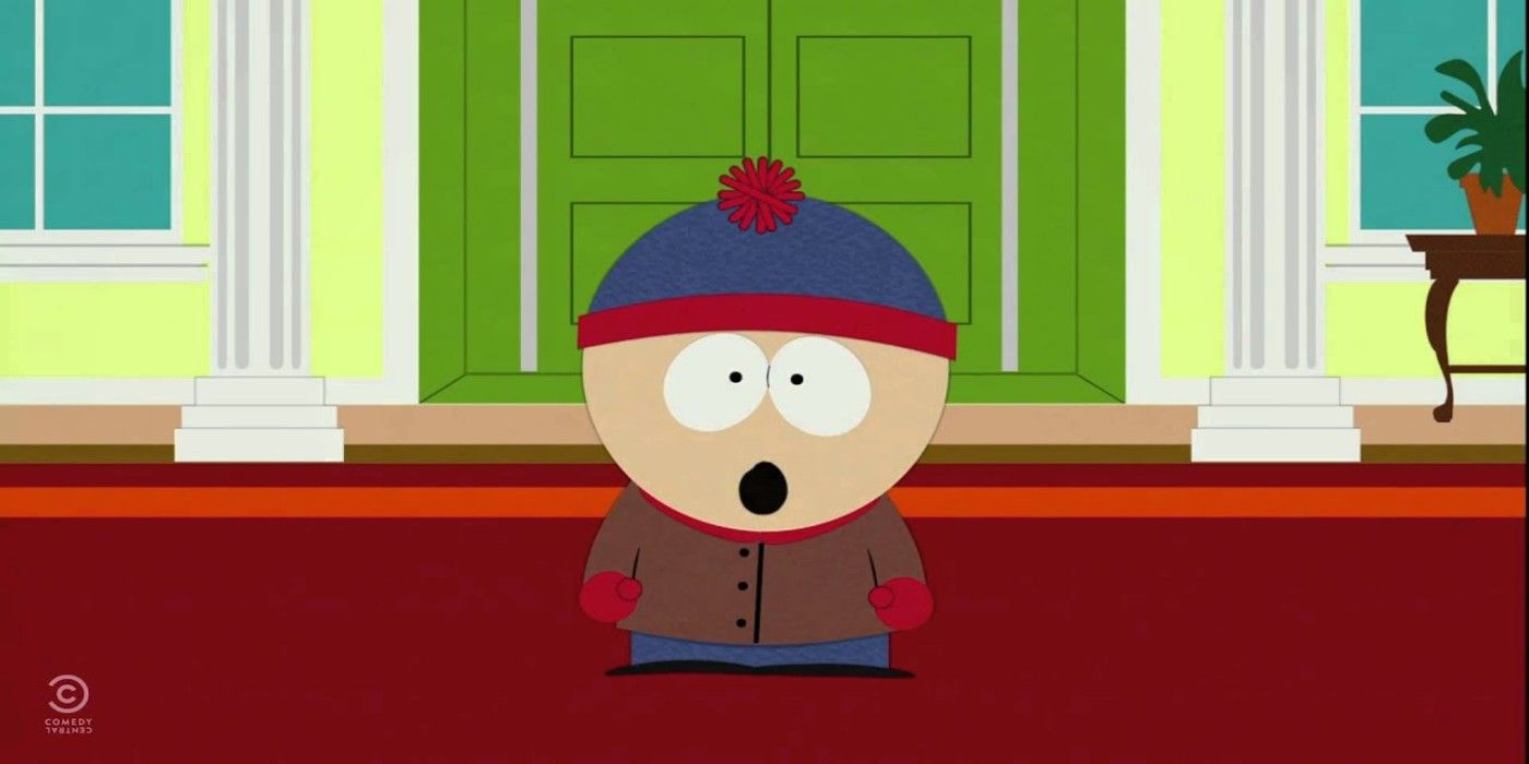 Stan with his mouth open in shock in South Park