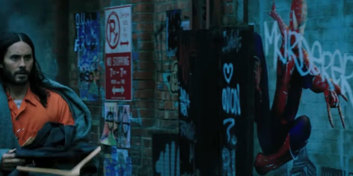 Spider-Man Murderer Graffiti in Morbius