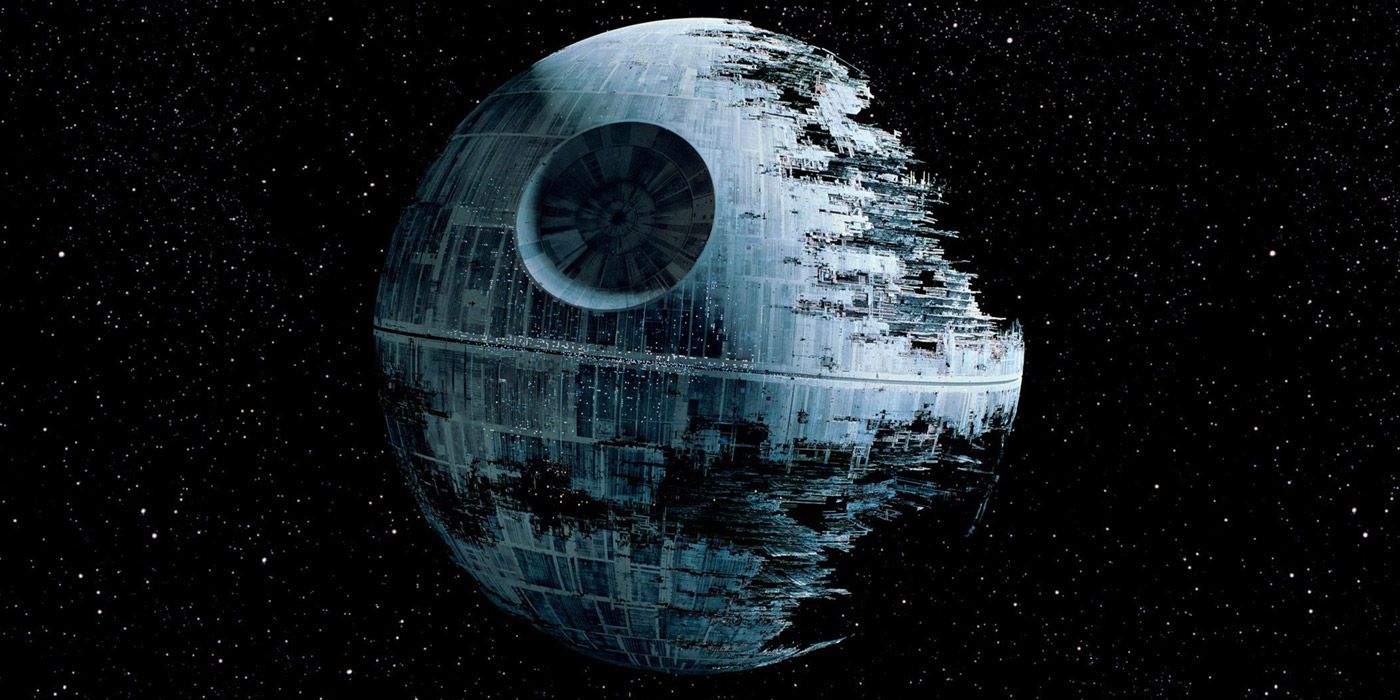 An image of the Death Star in Star Wars