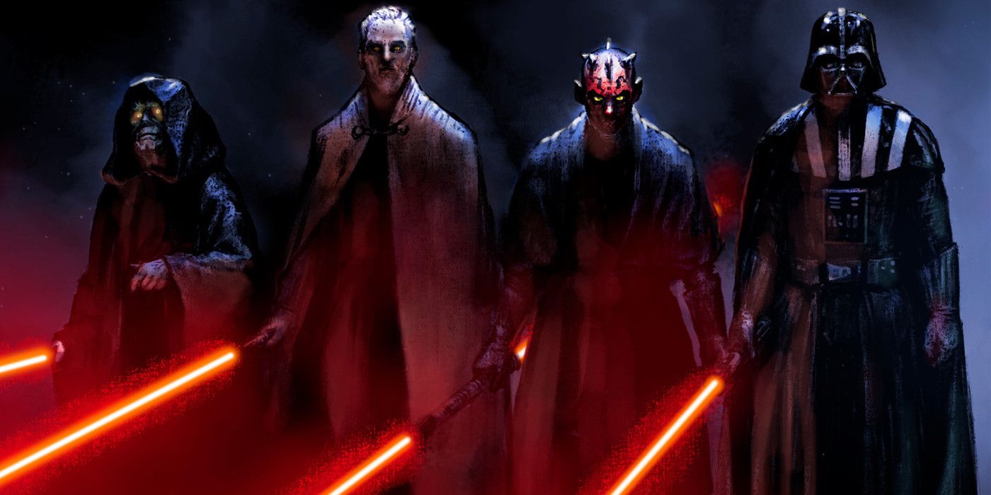 Sidious, Tyranus, Maul, and Vader.