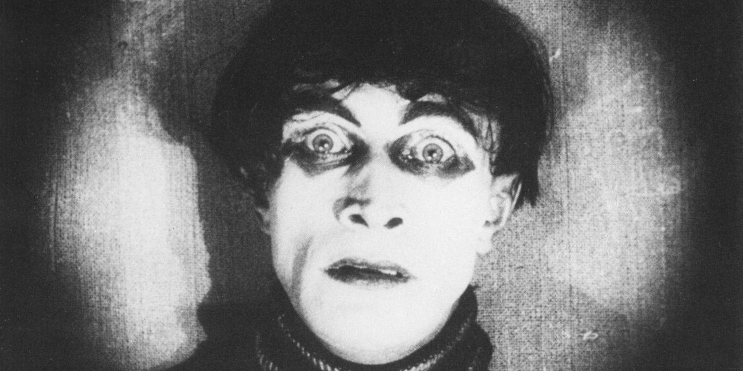 Dr. Caligari looks spooked in The Cabinet Of Dr. Caligari