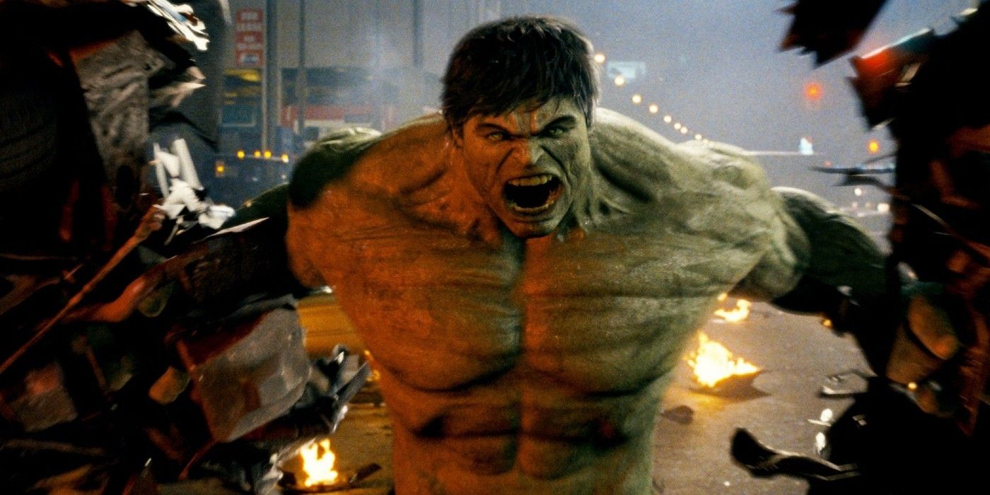 The Hulk breaks a car in half in The Incredible Hulk