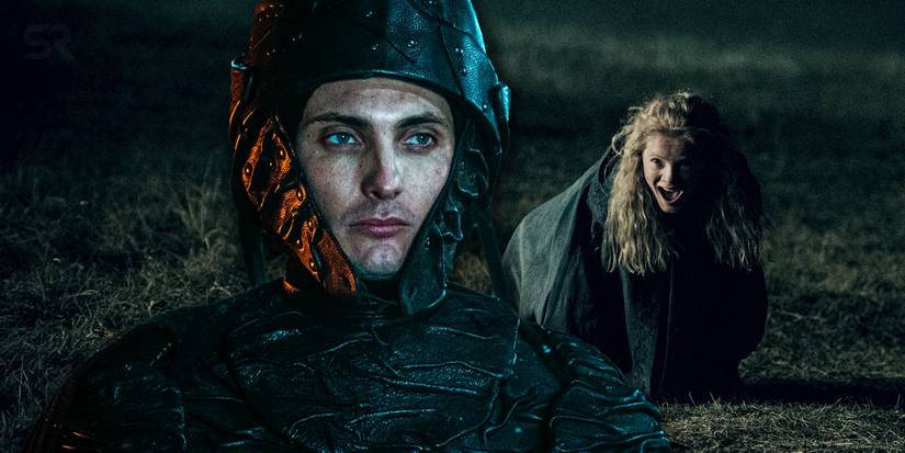Cahir next to a screaming Ciri in The Witcher.