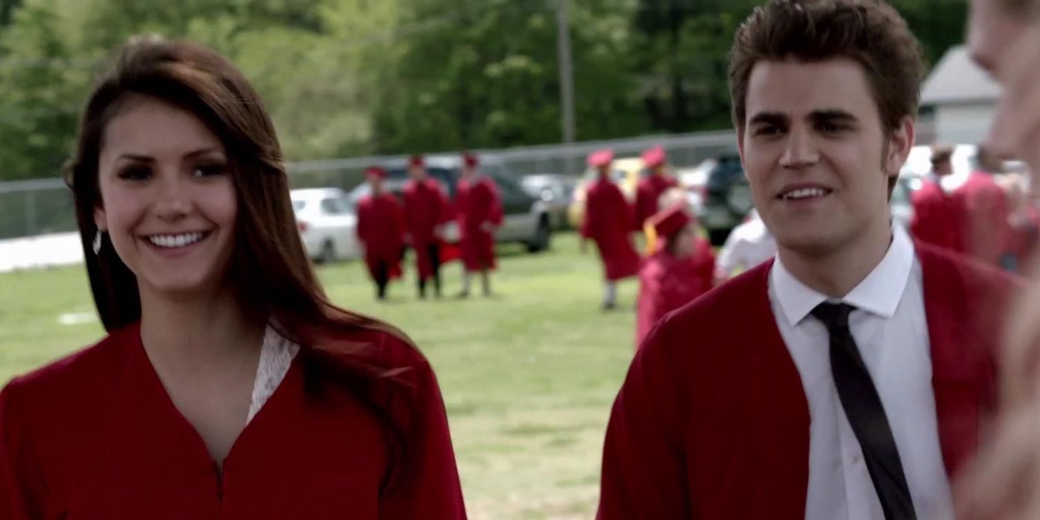 Elena and Stefan at graduation