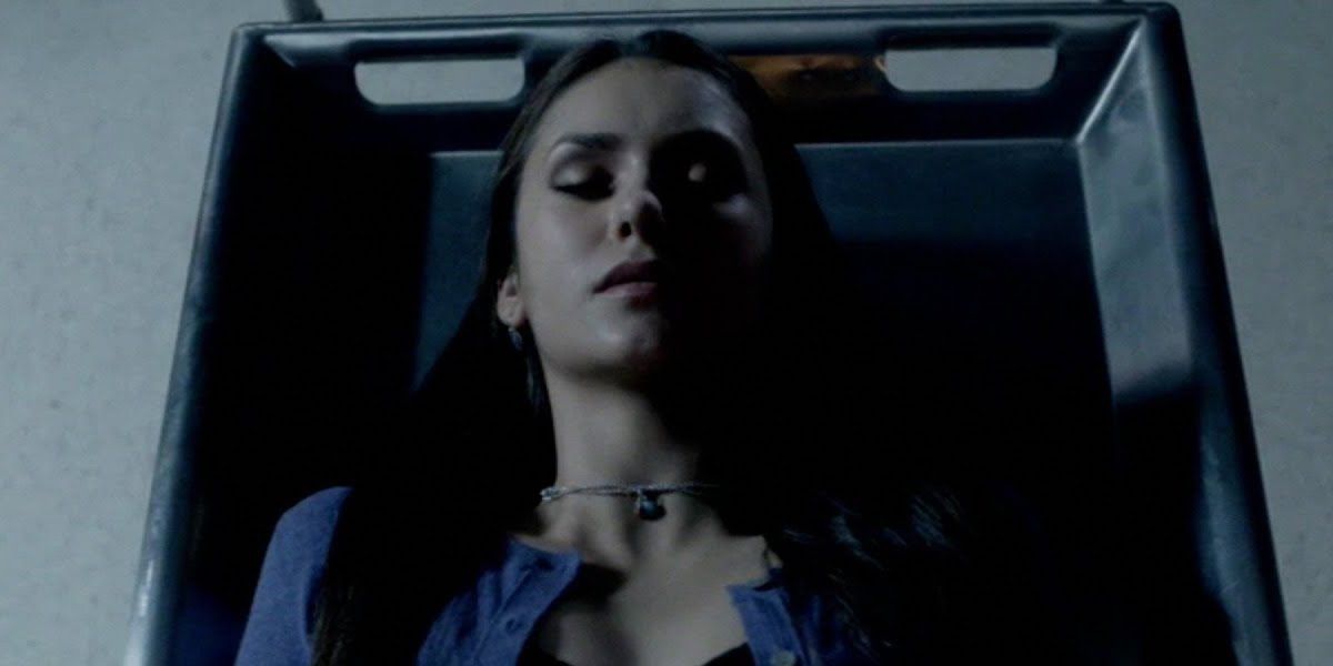 Elena lies dead after drowning in The Vampire Diaries