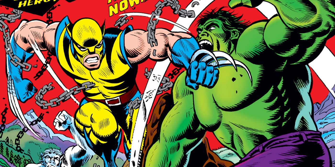 Wolverine luta contra Hulk na capa de Incredible Hulk #181.