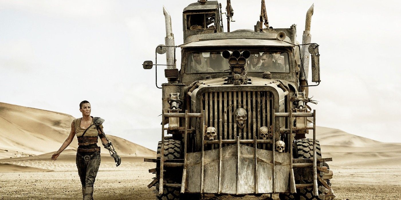 Furiosa stands next to the War Rig