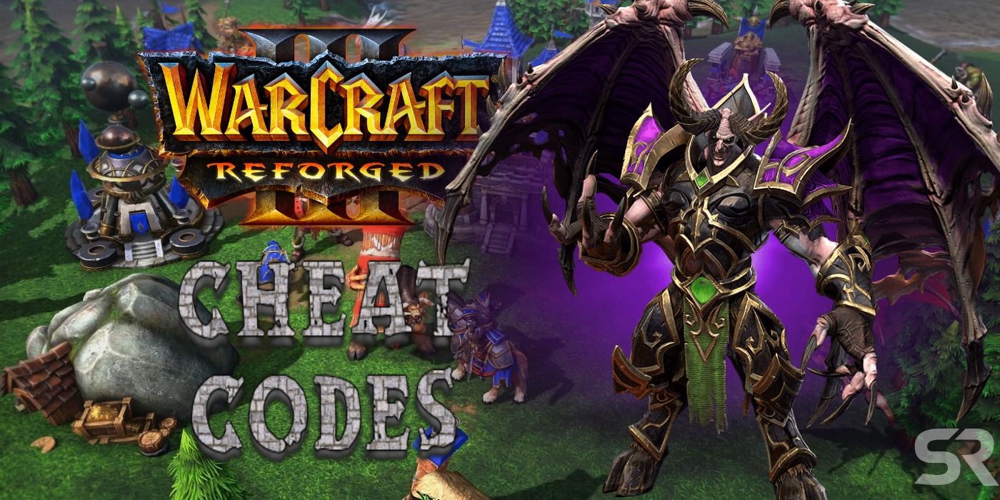 A monster from Warcraft 3 Reforged next to the game's logo and the words Cheat Codes