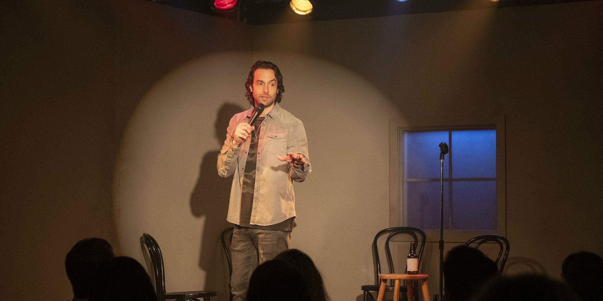 Henderson during a stand-up show in YOU