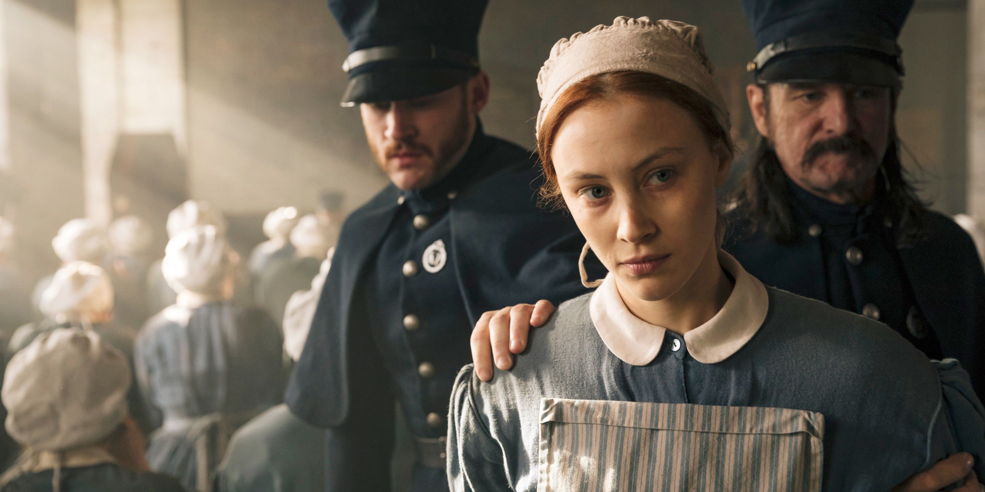 Grace being apprehended by police in Alias Grace